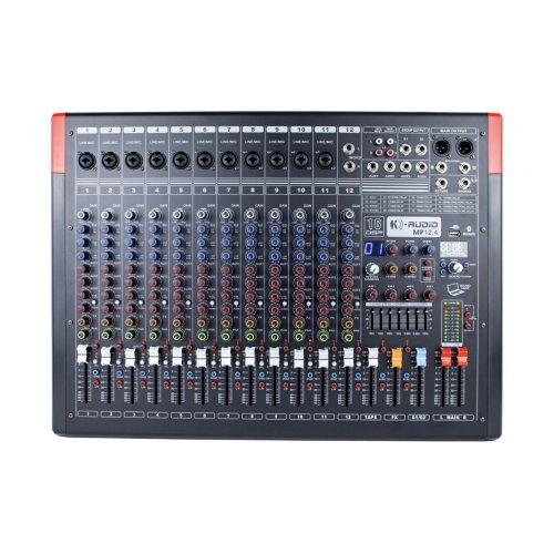 Mesa De Som K-Audio Mp12.4 - 12 Canais, 4 Auxiliares