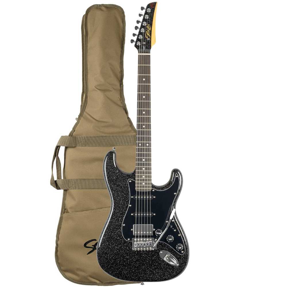 Guitarra Seizi Fun Katana Musashi Hss - All Black Sparkle Satin